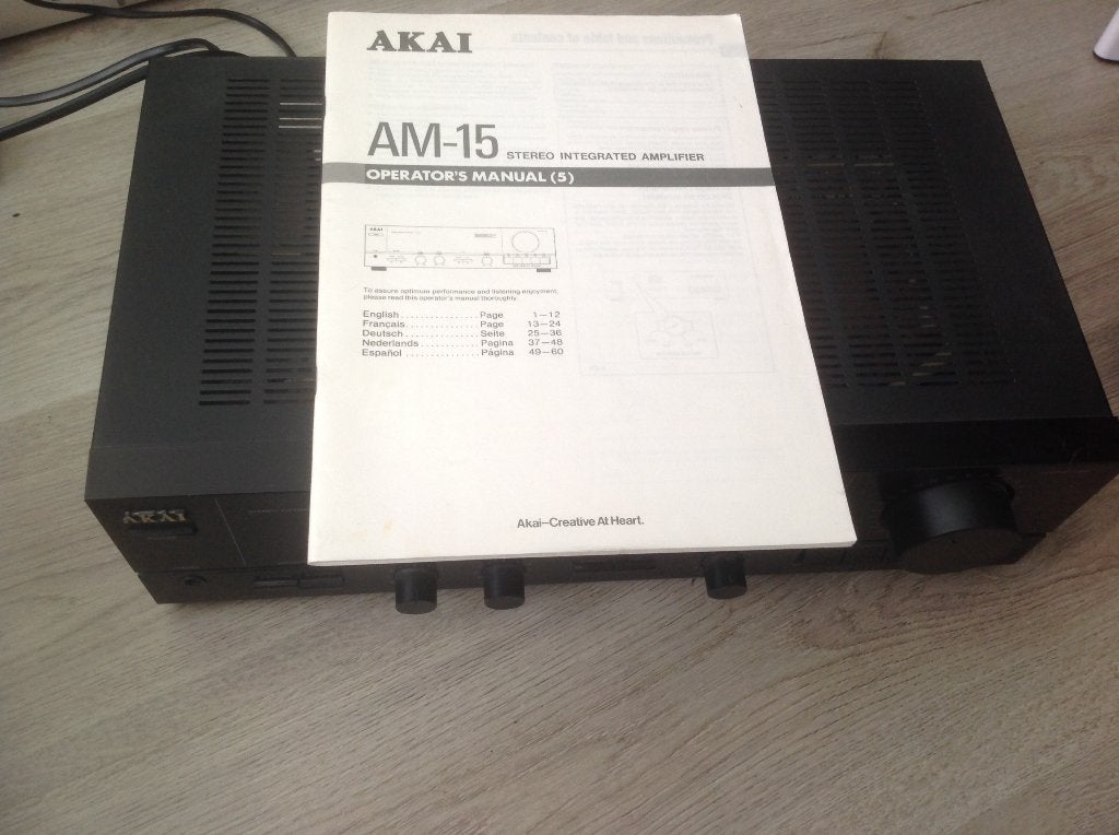 Sets=Akai AM-15 Stereo Integrated Amplifier + Sony CDP-292, Zo goed als nieuw, Losse componenten, Ophalen of Verzenden, Akai