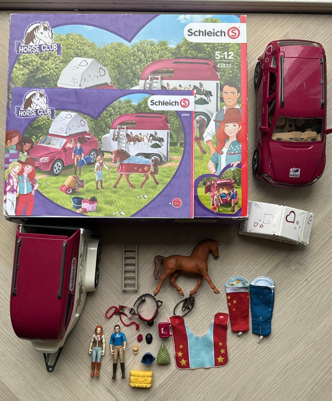 Schleich Horse Club Auto met Paardentrailer en Accessoires, Ophalen, Zo goed als nieuw, Jongen of Meisje