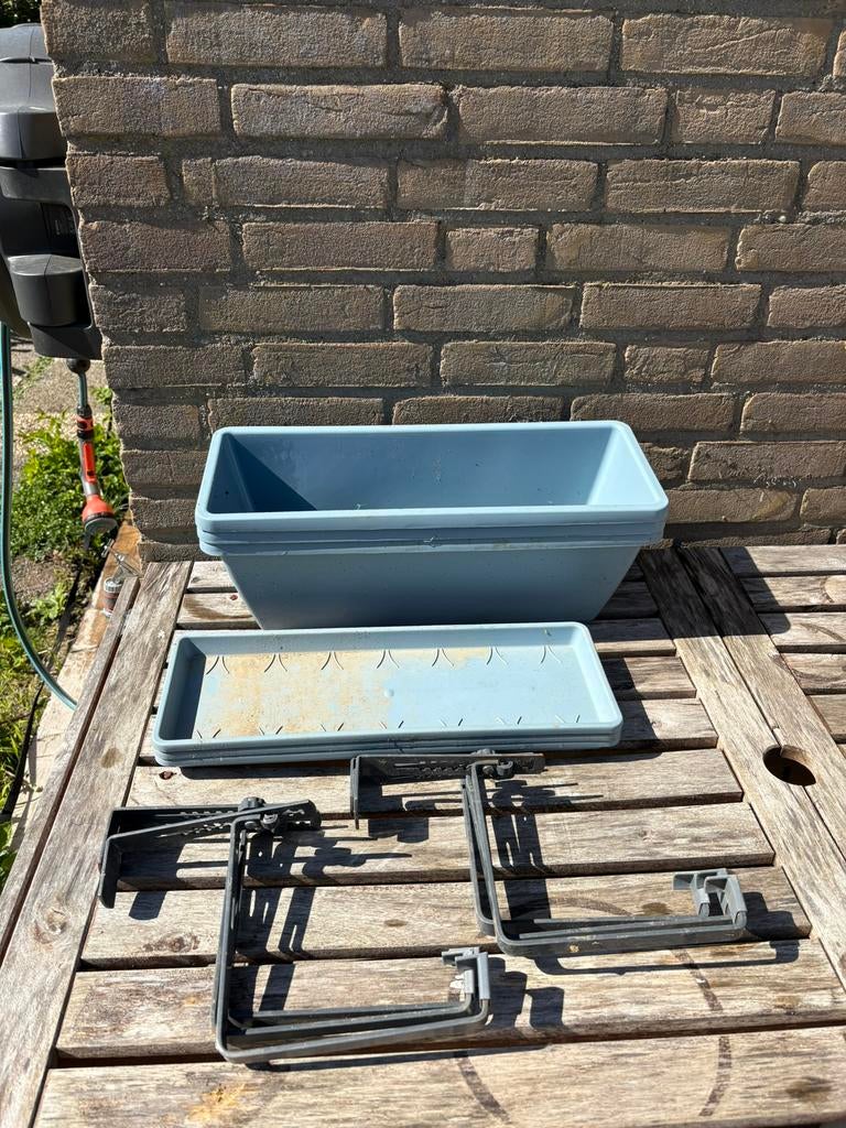 3 balkon hang plantenbakken, Ophalen, Kunststof, Gebruikt, Minder dan 30 cm