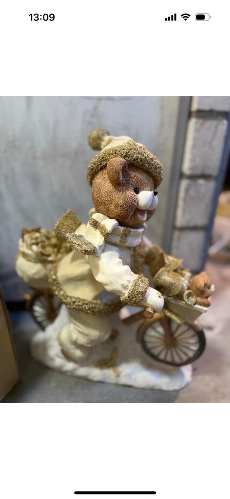 Beeld beer op fiets, Diversen, Kerst, Ophalen of Verzenden, Nieuw