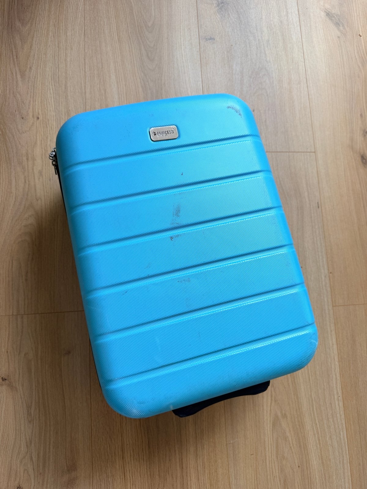 Blauwe handbagage koffer met wieltjes Princess Traveler, Sieraden, Tassen en Uiterlijk, Koffers, Gebruikt, 50 tot 60 cm, Hard kunststof