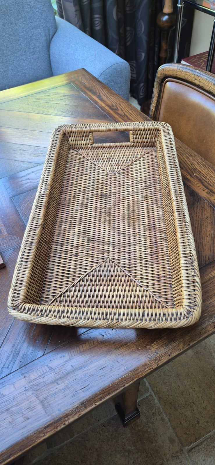 Birma rieten dienblad 54x30 cm - Landelijk/Bohemian, Ophalen of Verzenden, Zo goed als nieuw