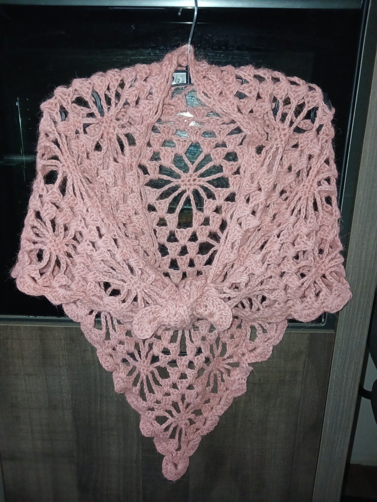 mooie gehaakte poncho oud rosé                   maat S, Ophalen of Verzenden, Zo goed als nieuw, Maat 34 (XS) of kleiner, Sjaal