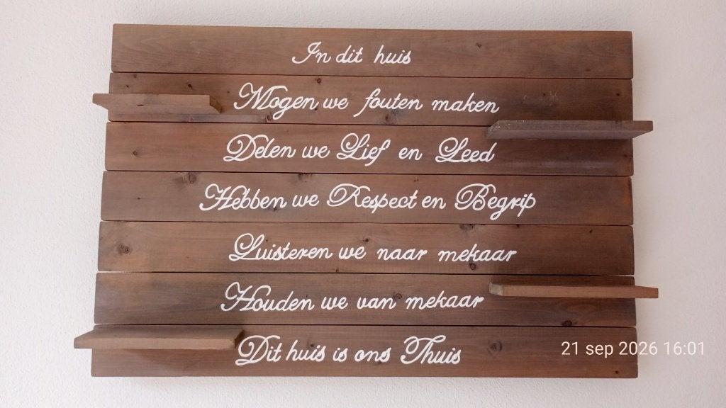 Te koop een mooie wandbord, Ophalen, Hout, Bruin, Wandbord of Wandpaneel