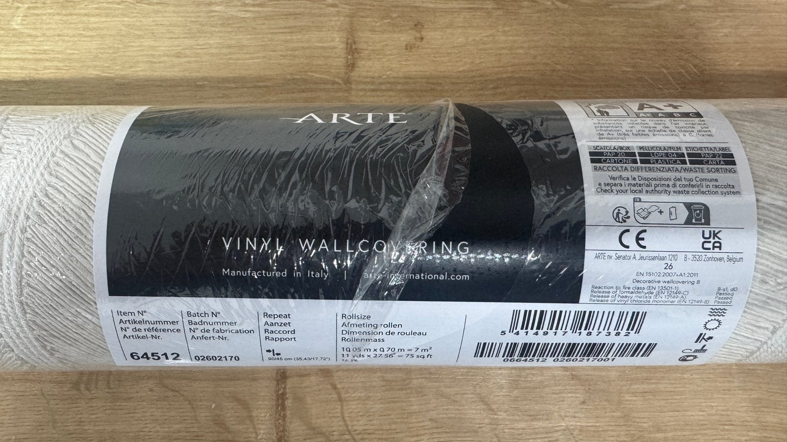 Arte Behang Spiral Bone - 1 rol + halve rol, Ophalen, Structuur, Modern, Vinylbehang