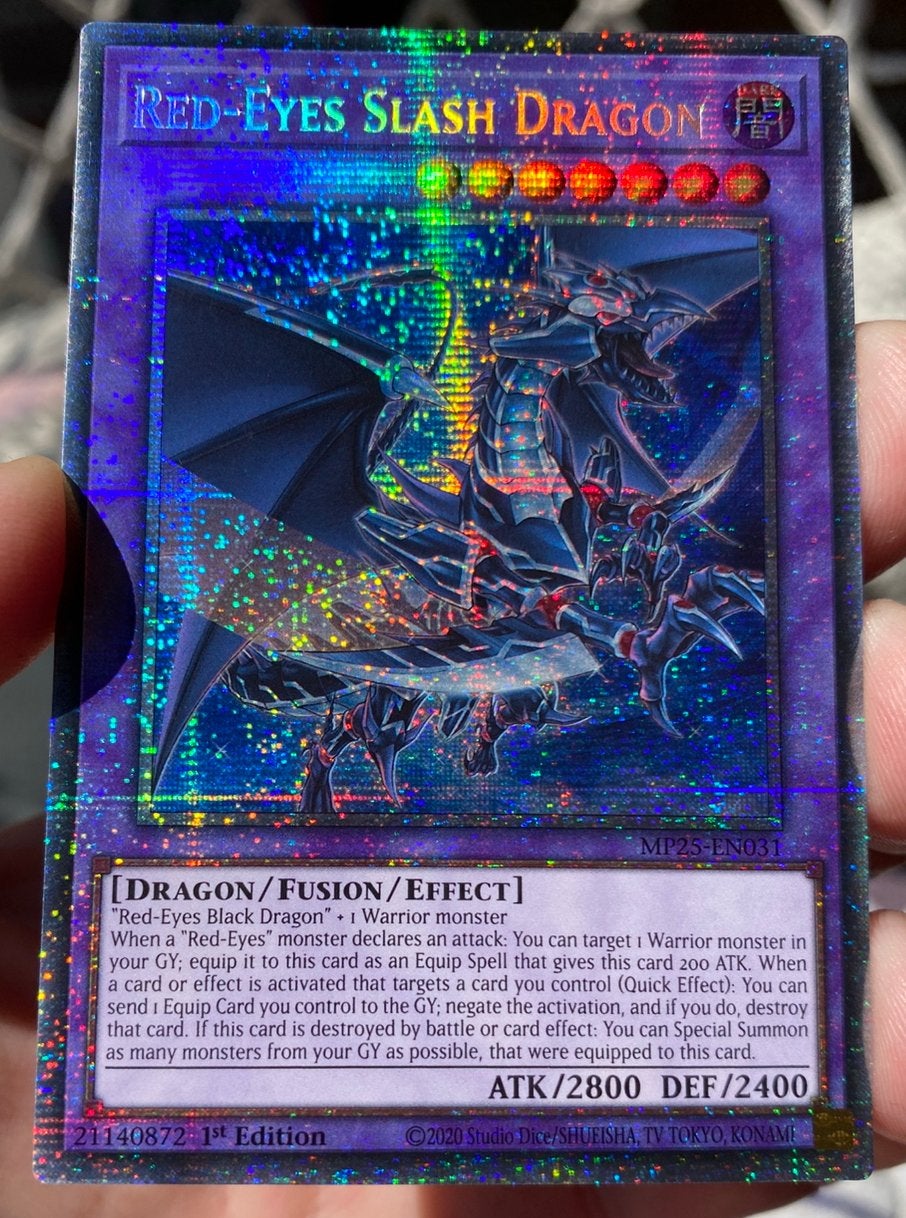 Yu-Gi-Oh! Red-Eyes Slash Dragon MP25 1st Starlight Rare !, Ophalen of Verzenden, Zo goed als nieuw, Losse kaart, Foil