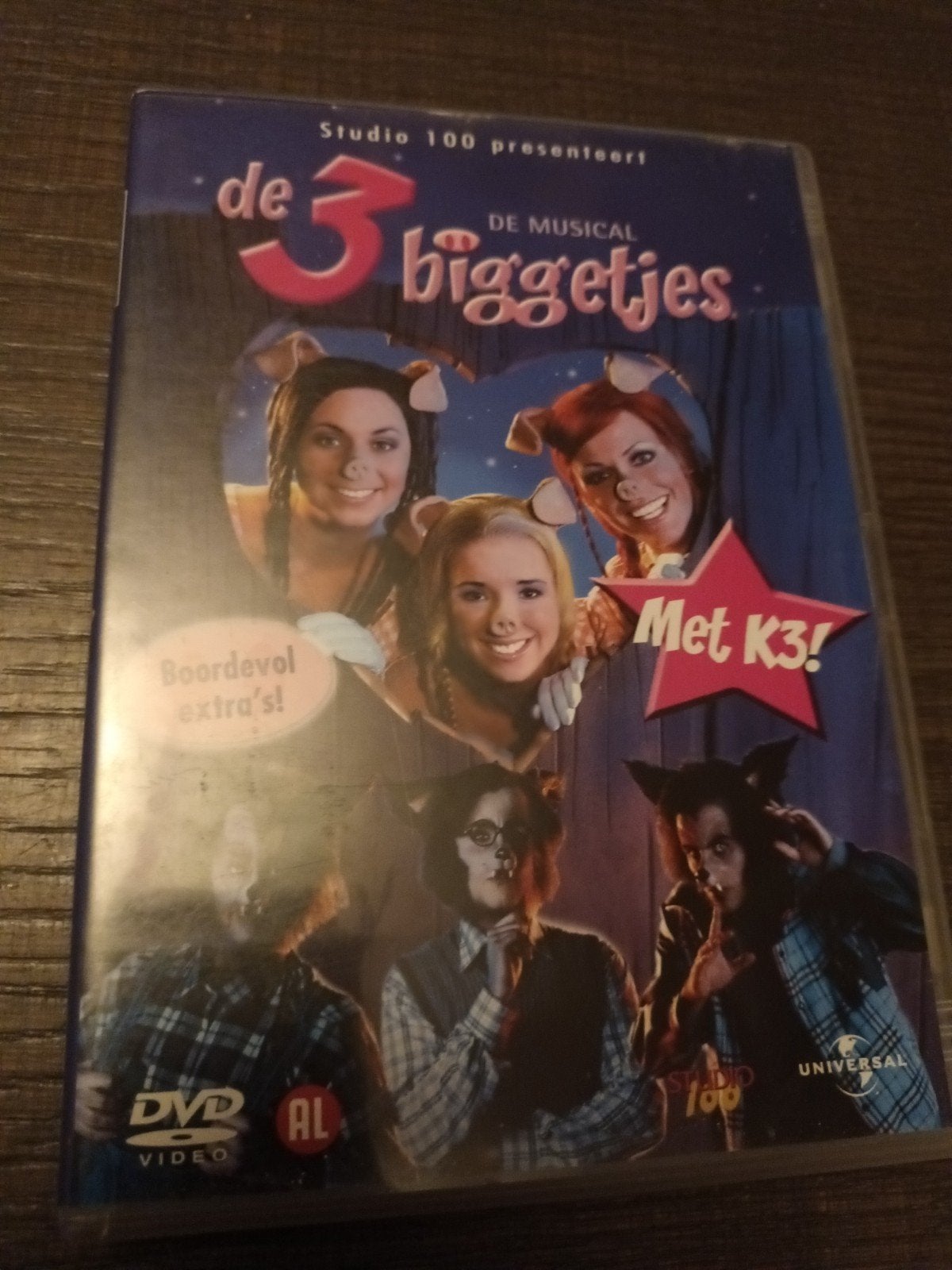 dvd k3 musical de drie biggetjes, Alle leeftijden, Ophalen of Verzenden, Zo goed als nieuw