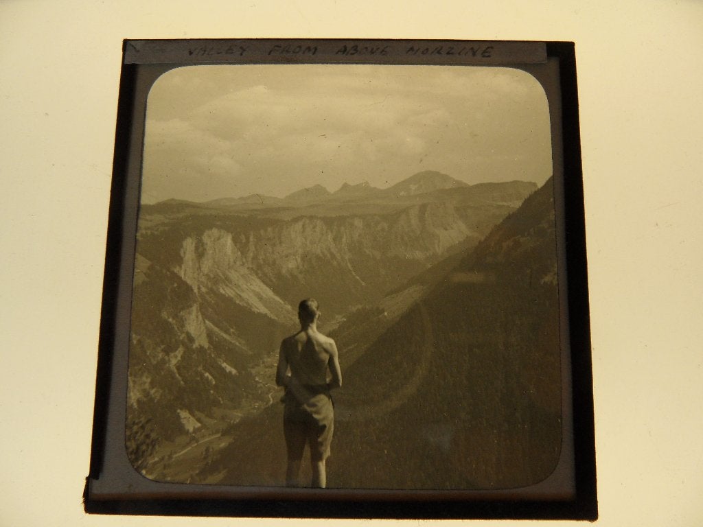 glasdia  morzine  vallei vanaf boven  helder en scherp  1910, Antiek en Kunst, Ophalen of Verzenden