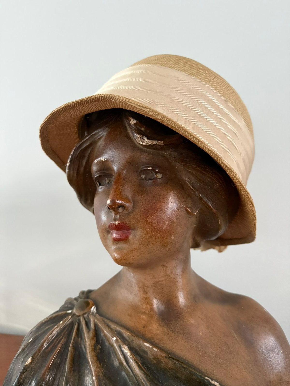 Ragfijn gevlochten oud Franse hoed poppenhoed, Antiek en Kunst, Ophalen of Verzenden