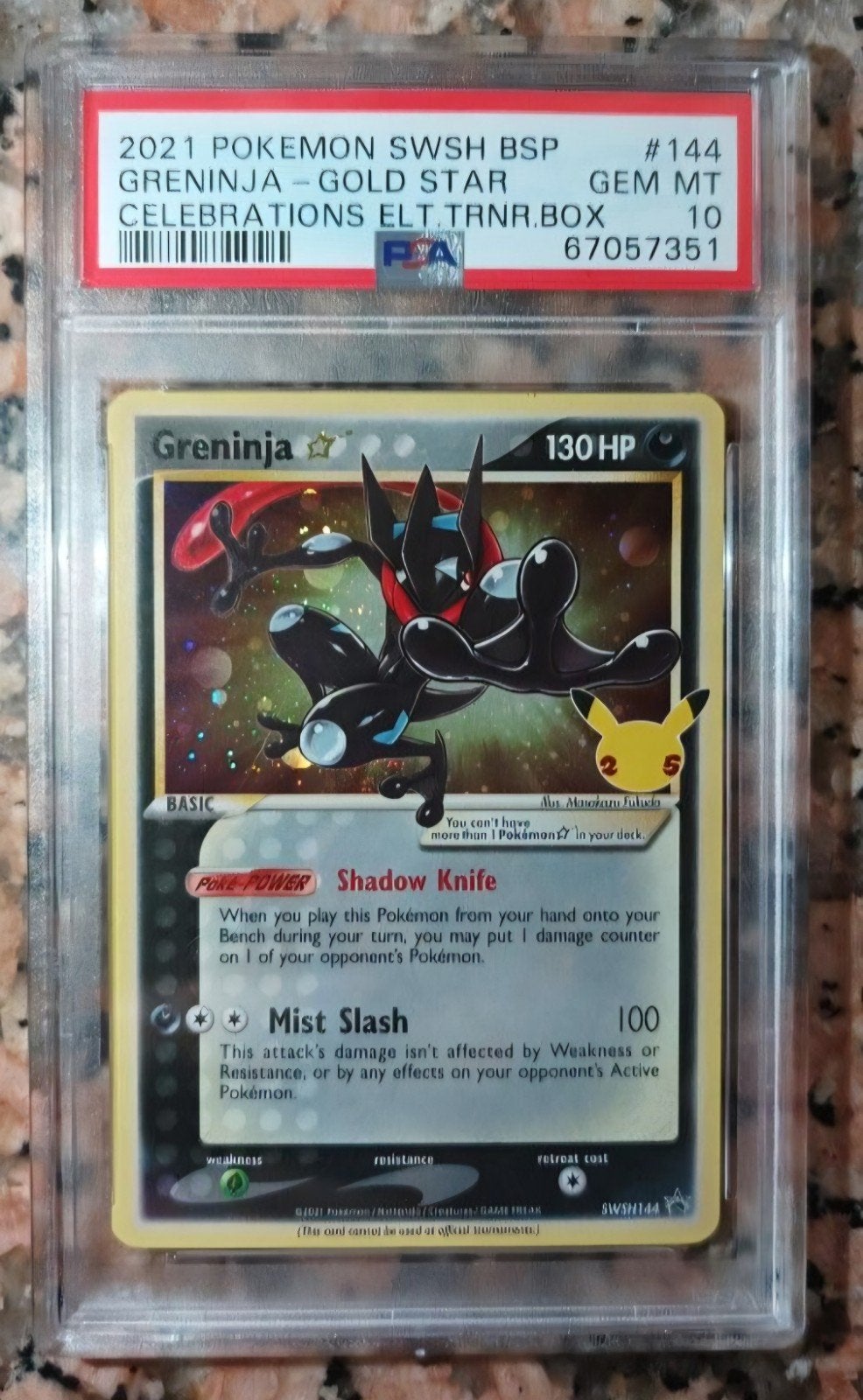 Gezocht: Greninja Gold star PSA 10 celebrations, Ophalen of Verzenden, Nieuw, Losse kaart, Foil