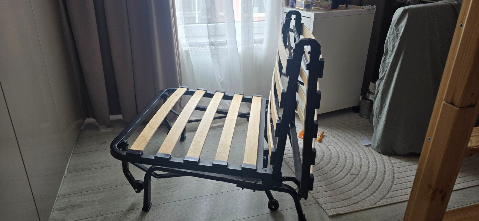 IKEA LYCKSELE slaapfauteuil incl. matras, Eenpersoons, Wit, Ophalen of Verzenden, Zo goed als nieuw