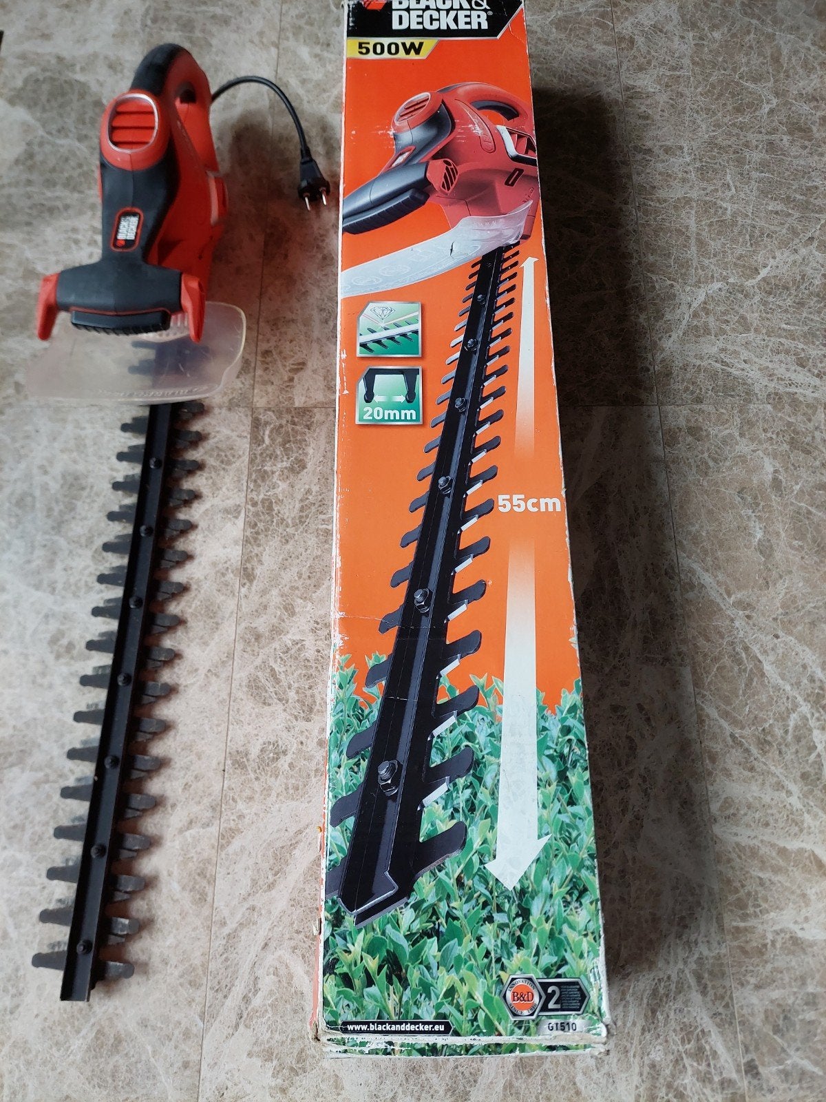 Black & Decker GT510-QS Heggenschaar 500W 55cm, Tuin en Terras, Ophalen of Verzenden, Zo goed als nieuw, Elektrisch, Black & Decker