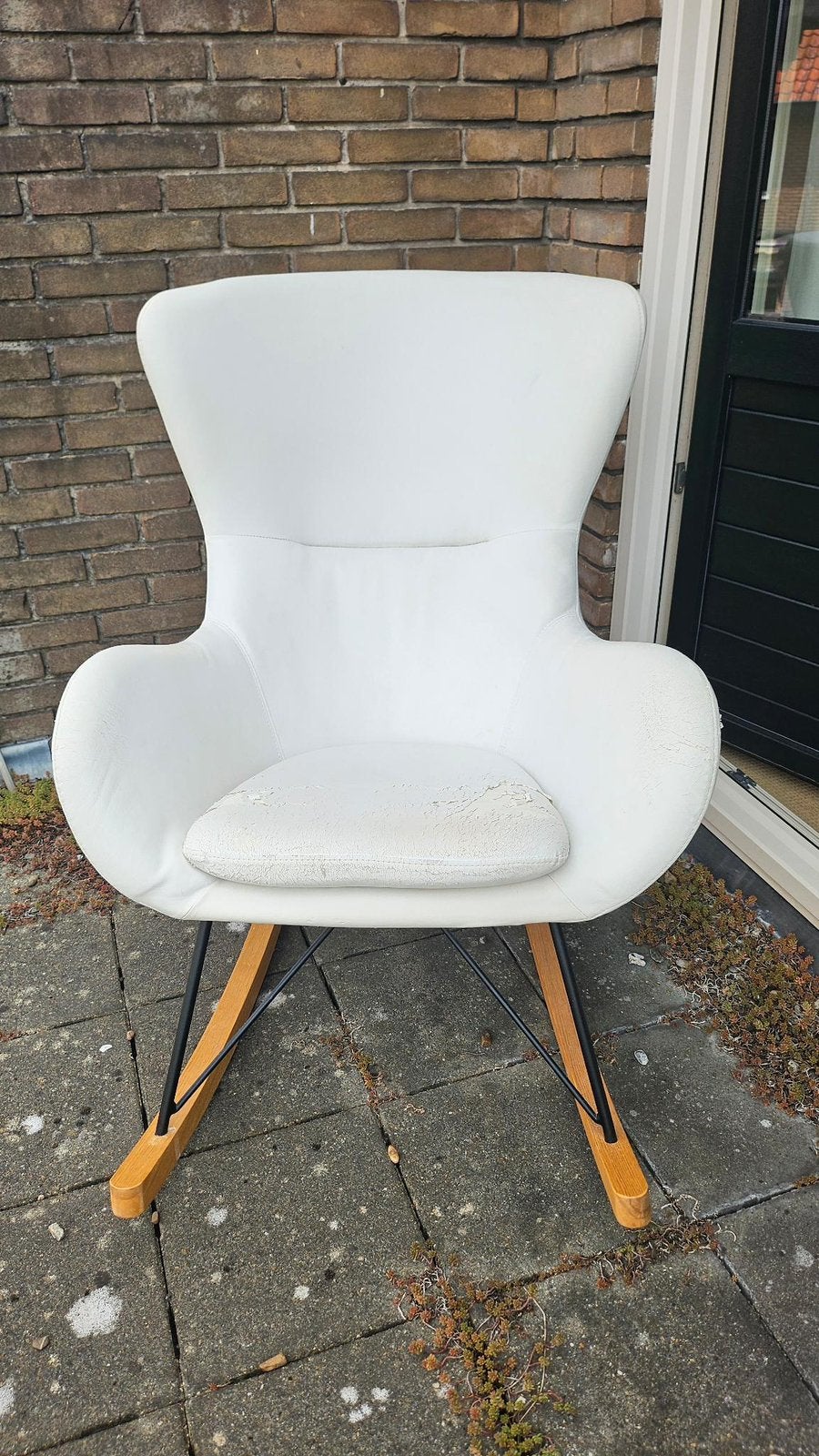 Schommelstoel Scandinavia swing wit, Huis en Inrichting, Stoelen, Gebruikt, Eén, Wit, Ophalen