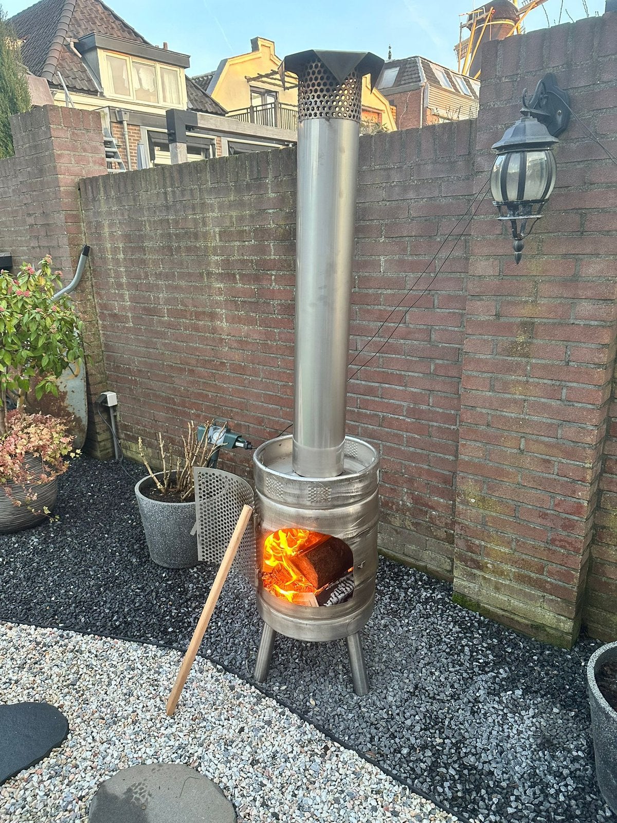 Bierfust tuinkachel rvs tuinhaard buitenhaard terrashaard, Ophalen of Verzenden, Nieuw