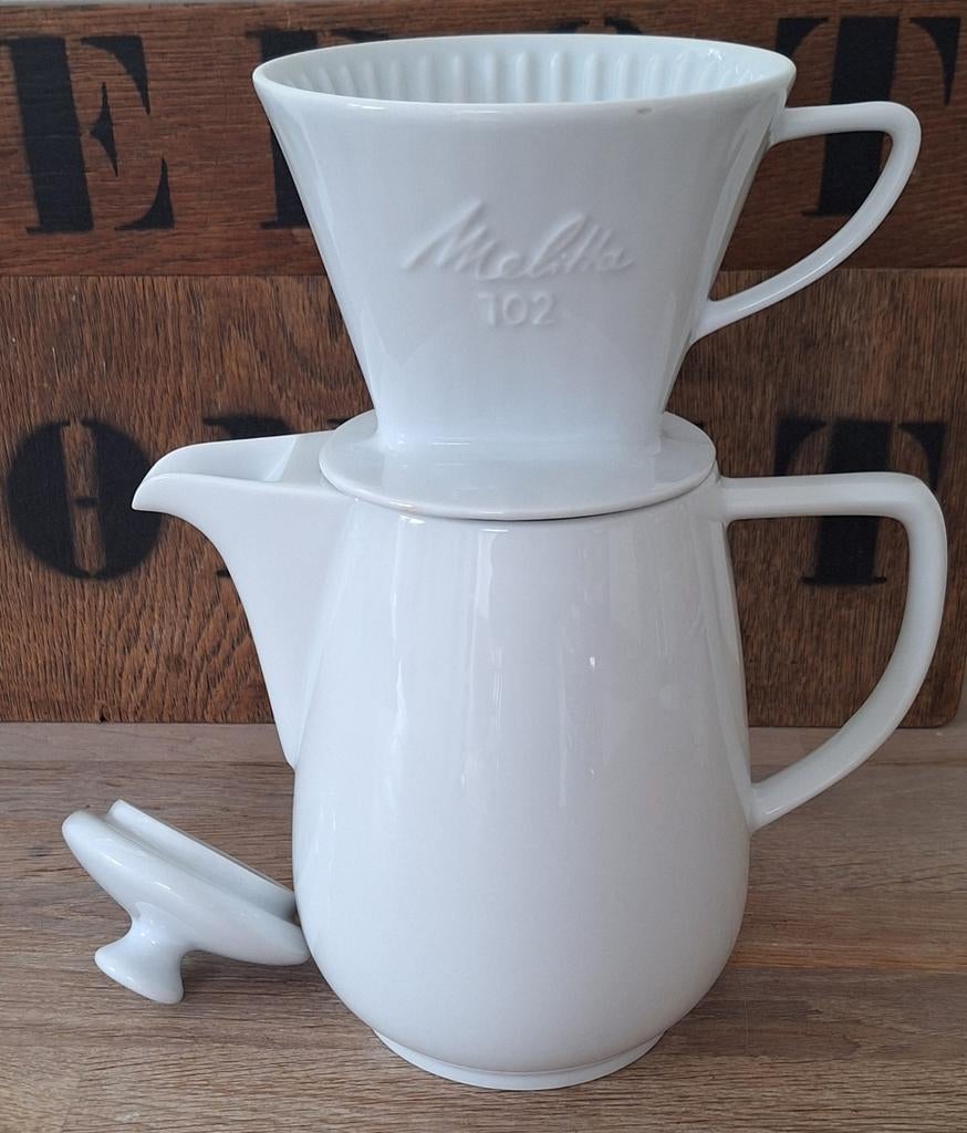 Grote Melitta koffiepot met 102 filter, Antiek en Kunst, Ophalen of Verzenden