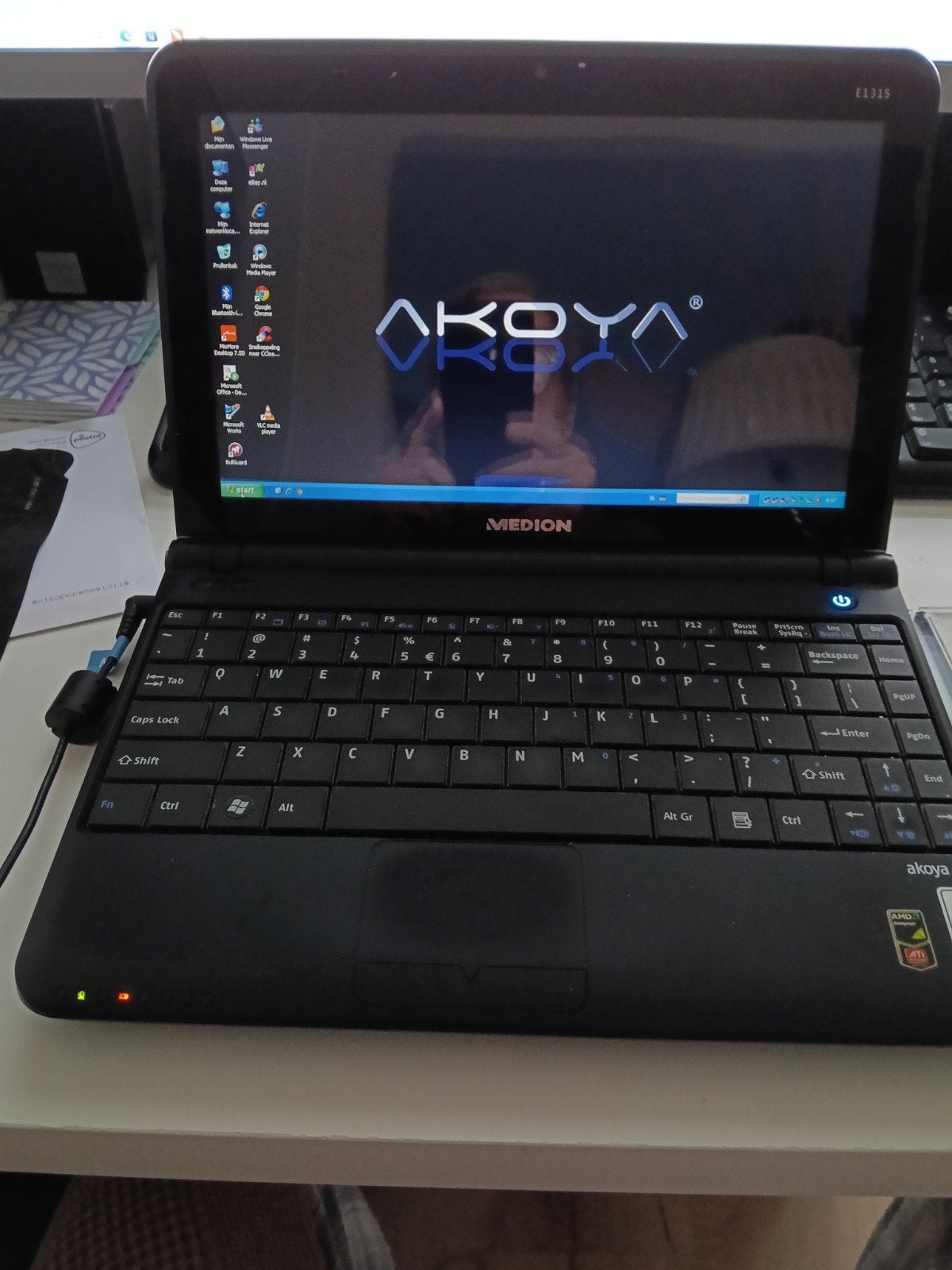 Medion Akoya E1315 Laptop met Windows XP, Ophalen of Verzenden, Gebruikt, 10 inch of minder, Medion Akoya