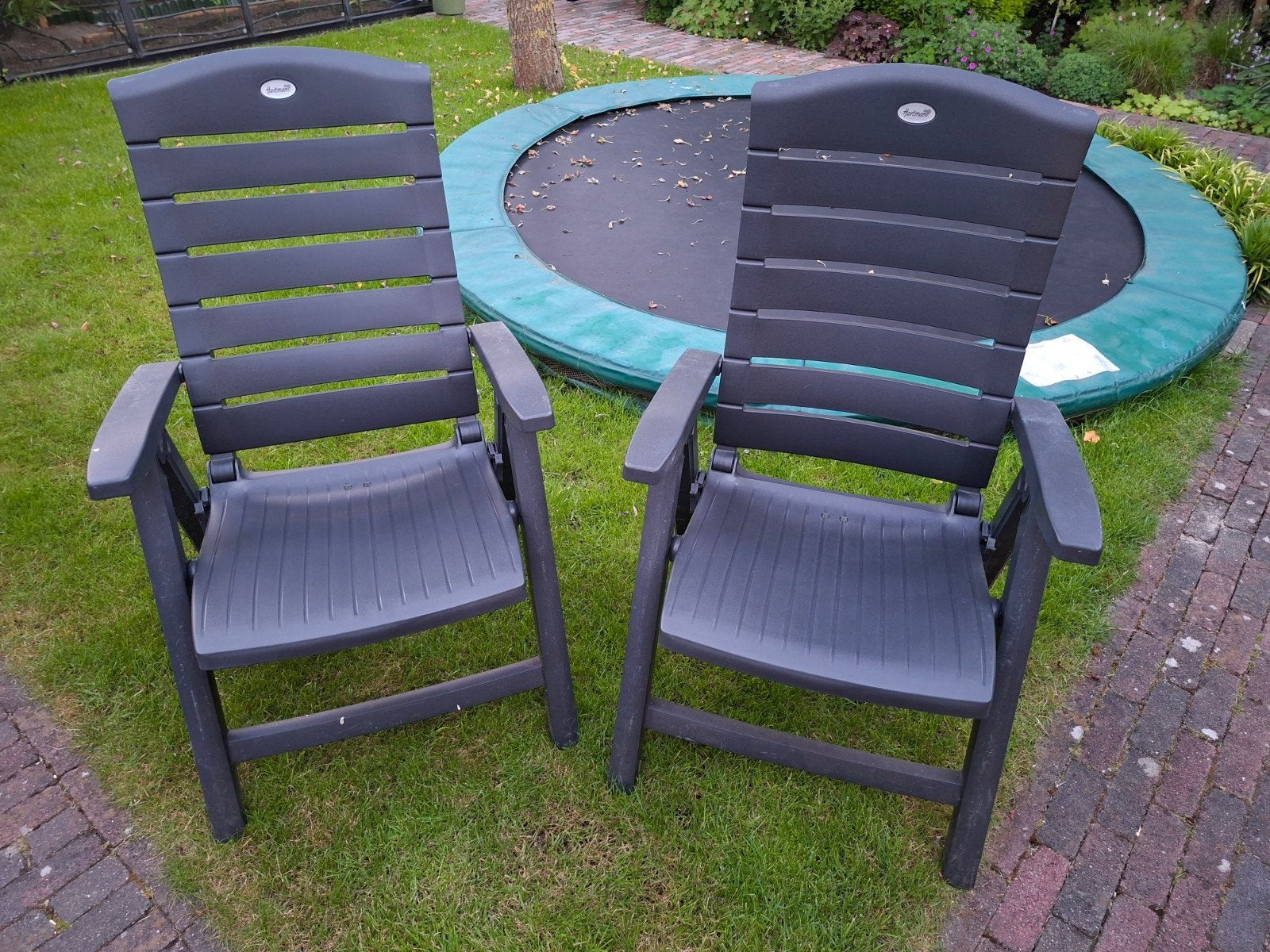 2x Hartman tuinstoelen, Ophalen, Gebruikt, Kunststof, Inklapbaar