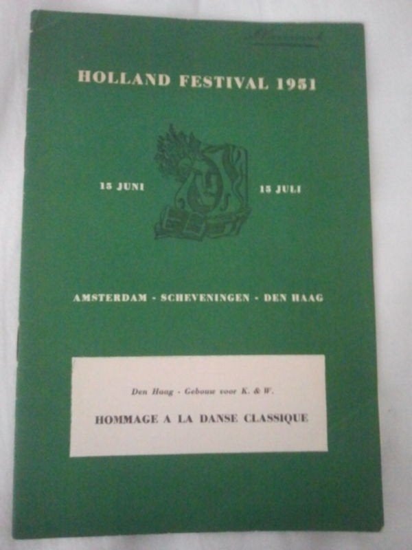 Holland Festival BALLET DANS 1951 Toumanova en G. Perugini, Gelezen, Ballet of Musical, Ophalen of Verzenden, Holland Festival