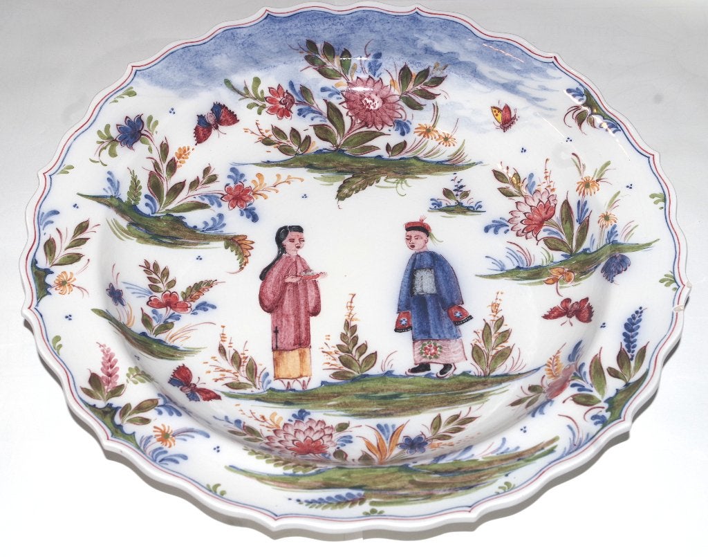 wandbord met chinezen (Delfts, Gouda), Antiek en Kunst, Ophalen
