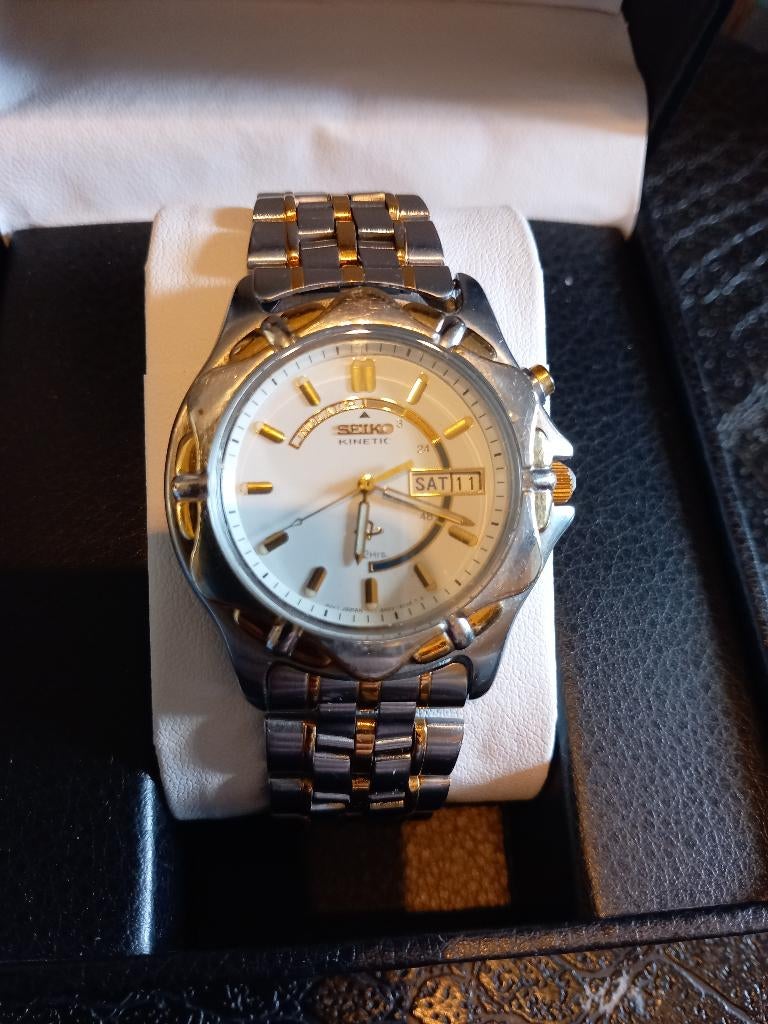 seiko kinetic, Sieraden, Tassen en Uiterlijk, Horloges | Heren, Gebruikt, Staal, Polshorloge, Ophalen of Verzenden