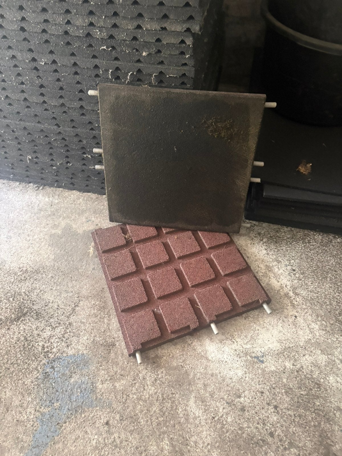 Rubberen tegels 50x50  4,5 cm, Ophalen of Verzenden, Gebruikt, Rubber, Overige typen