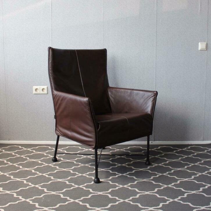 2 Montis Charly fauteuils donkerbruin leder, Niet ingevuld, Niet ingevuld, Leer, Ophalen of Verzenden