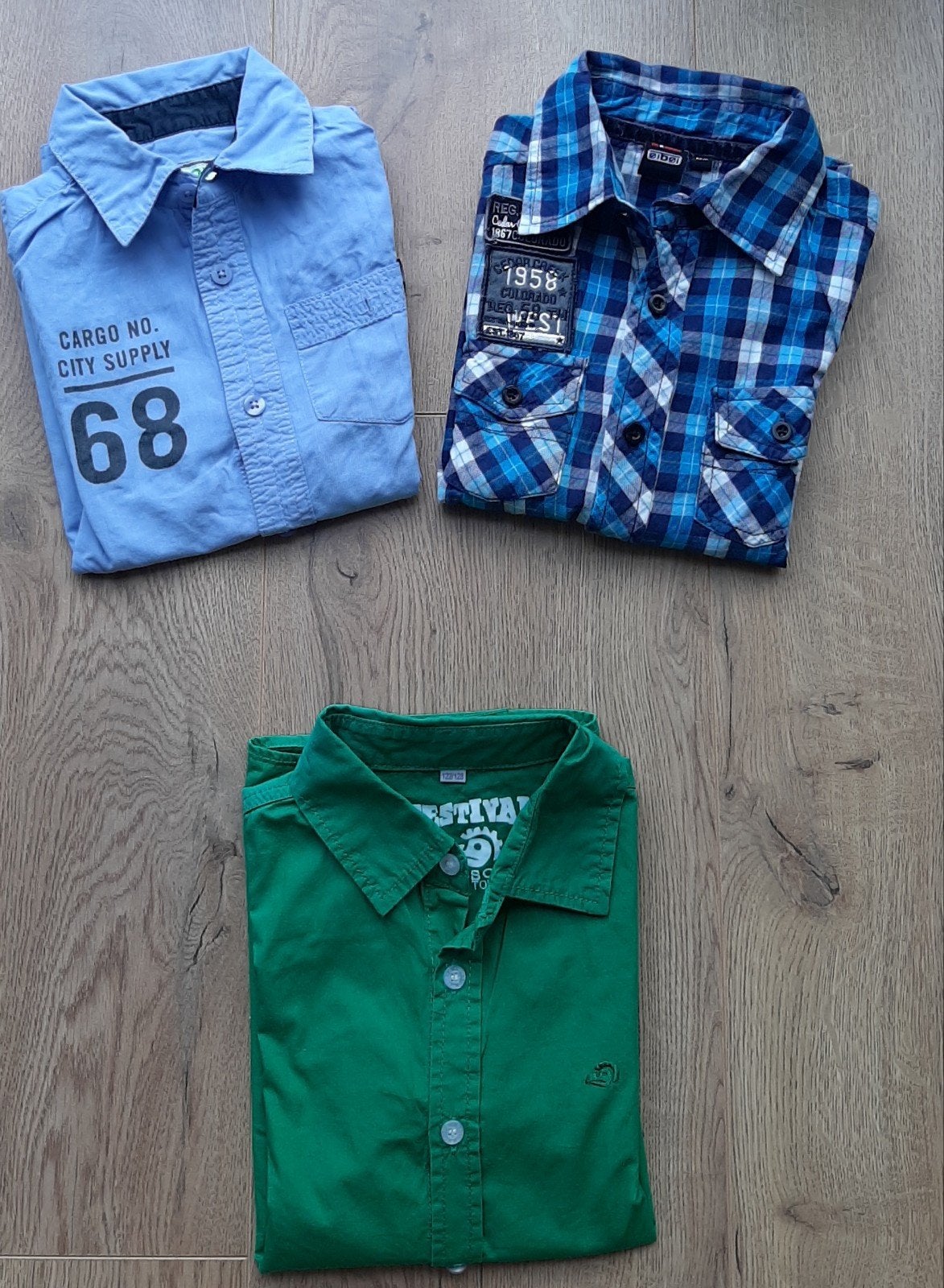 kledingset: 3 blouse  mt 122/128, Ophalen, Jongen, Overhemd of Blouse