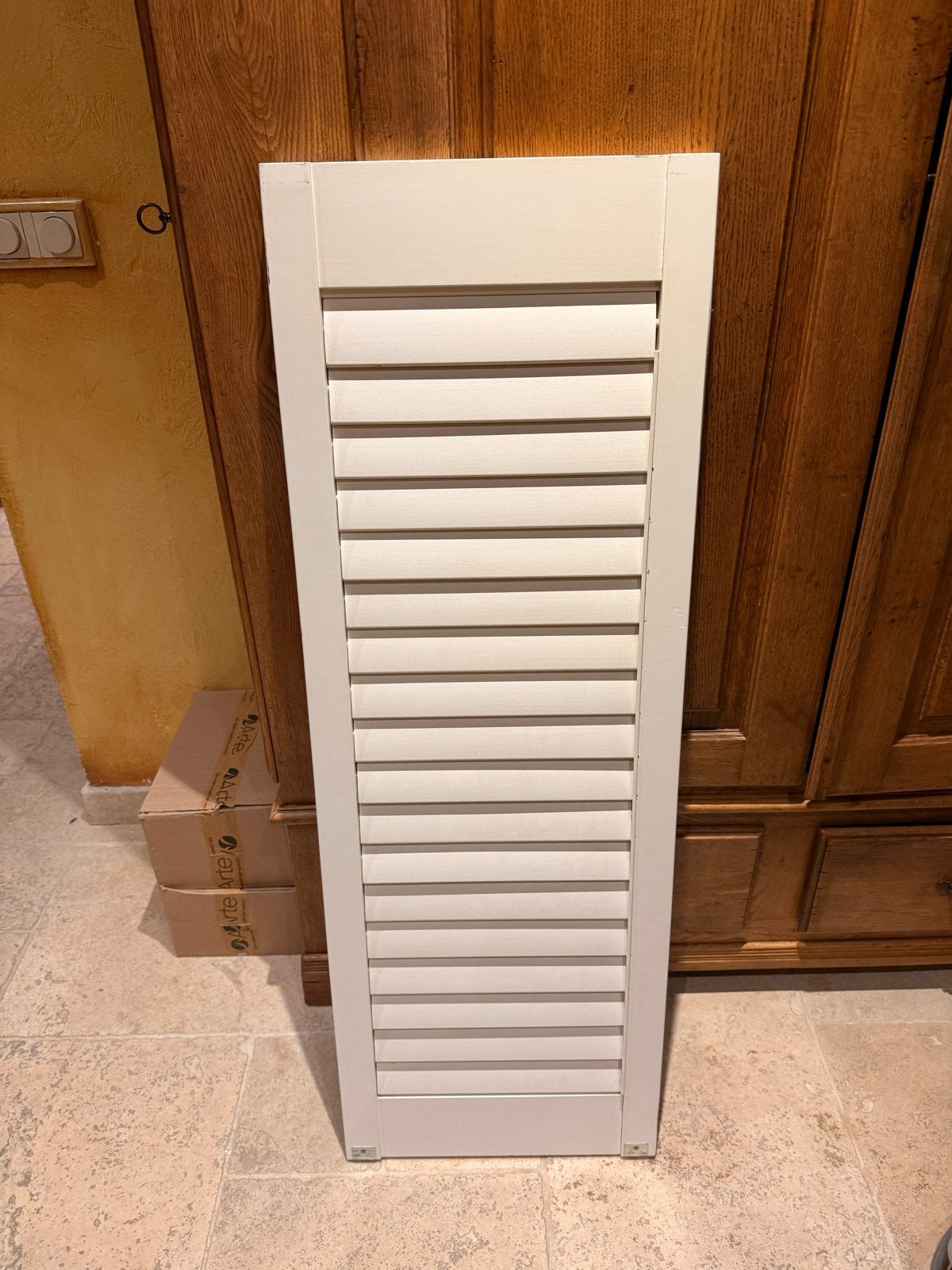 Witte Shutter Raambekleding - 113x39cm 4stuks, Ophalen, O, Hout, Lichtdoorlatend
