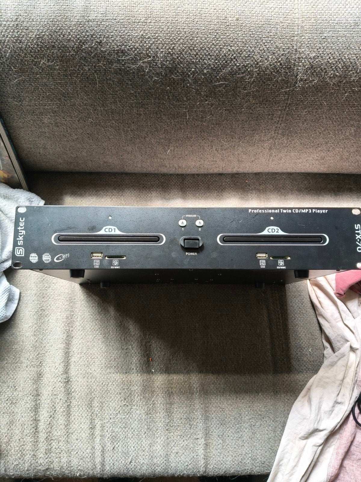 Skytec STX-70 Professional Twin CD/MP3 Speler met kabels, Ophalen of Verzenden, Gebruikt, Overige merken