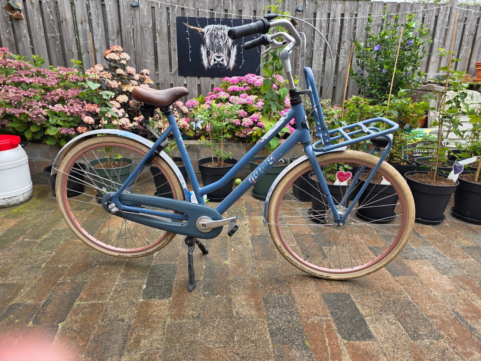 Gazelle Meidenfiets - Blauw met Roze Details, Ophalen, Terugtraprem, Handrem, Gazelle