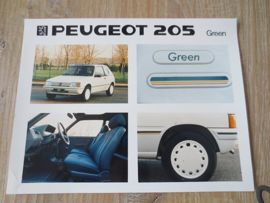 Autofolder/Autofoto Peugeot 205 GREEN  Nieuw., Ophalen of Verzenden, Nieuw, Peugeot