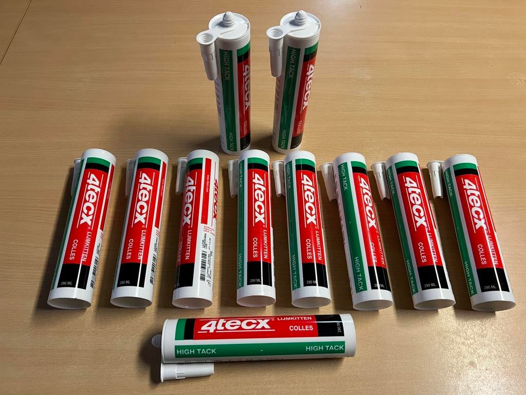 4Tecx High tack lijmkit wit 290ml lijm montagekit, Ophalen of Verzenden, Nieuw, Overige materialen, Overige typen