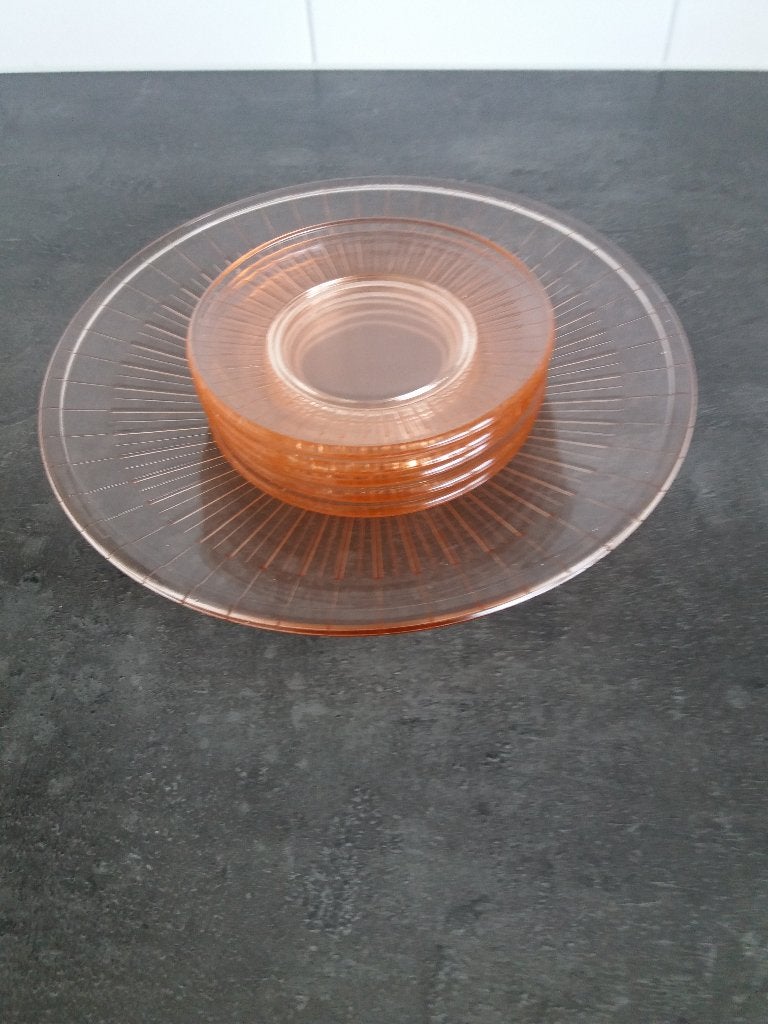 Oud glas gebakstel, Antiek en Kunst, Ophalen of Verzenden
