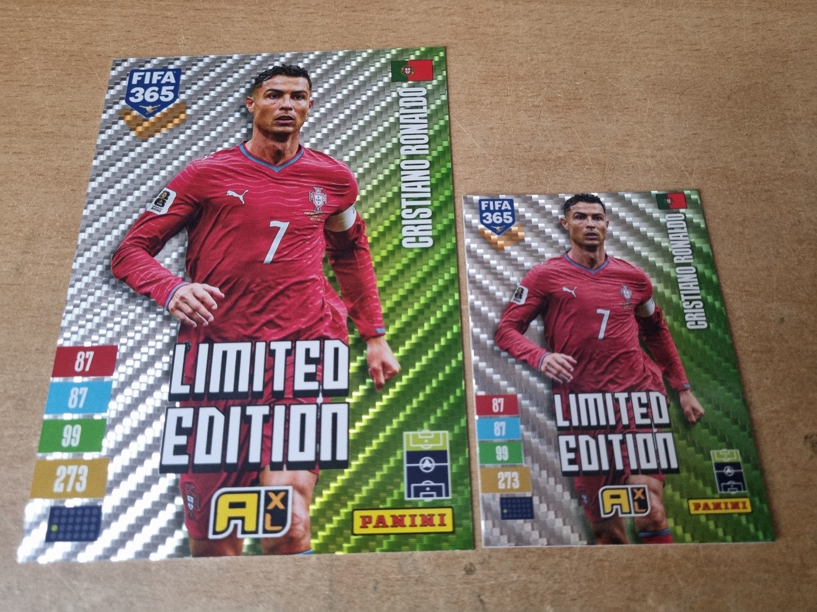 Panini Adrenalyn Limited Edition XXL en XL Cristiano Ronaldo, Ophalen of Verzenden, Zo goed als nieuw, Meerdere plaatjes