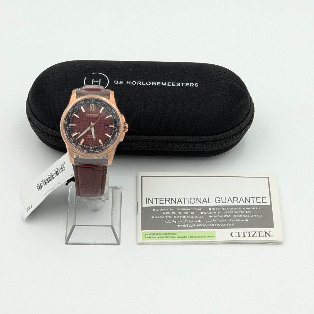 Citizen Eco Drive Worldtime BX1009-10X saffier leder horloge, Ruilrijk, Nieuw, Info@ruilrijk.nl, Neerstraat 60, 6041 KD Roermond