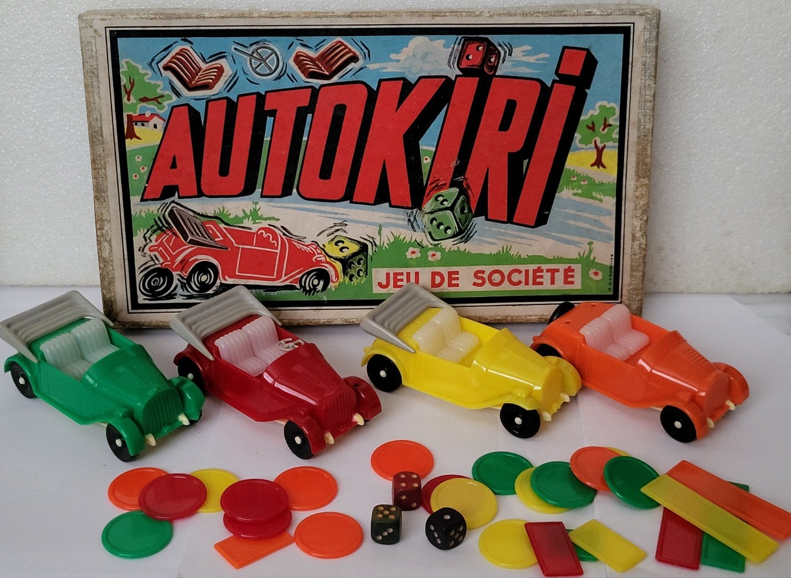 Vintage Autokiri Bordspel - Klassiek Gezelschapsspel in doos, Drie of vier spelers, Ophalen of Verzenden, Gebruikt, Onbekend