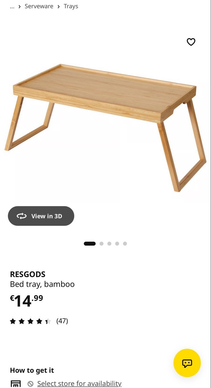 IKEA Bedtafel, Ophalen of Verzenden, Zo goed als nieuw, Overige houtsoorten, 50 tot 100 cm
