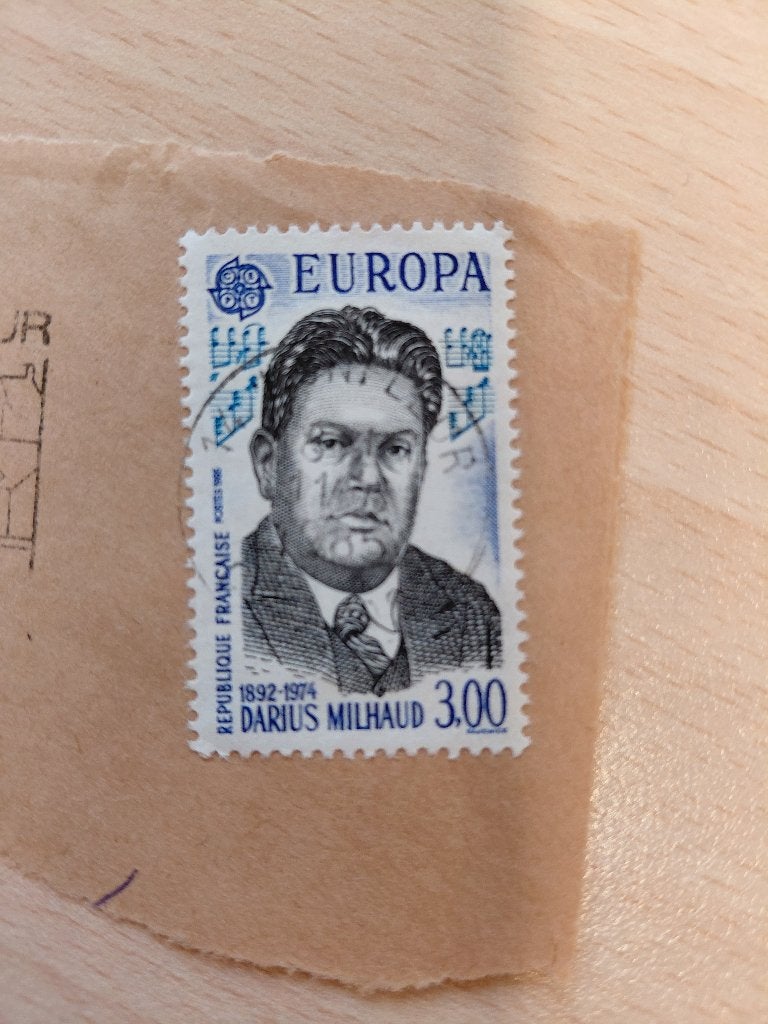 1985 Frankrijk Europazegel componist Darius Milhaud., Verzenden, Gestempeld