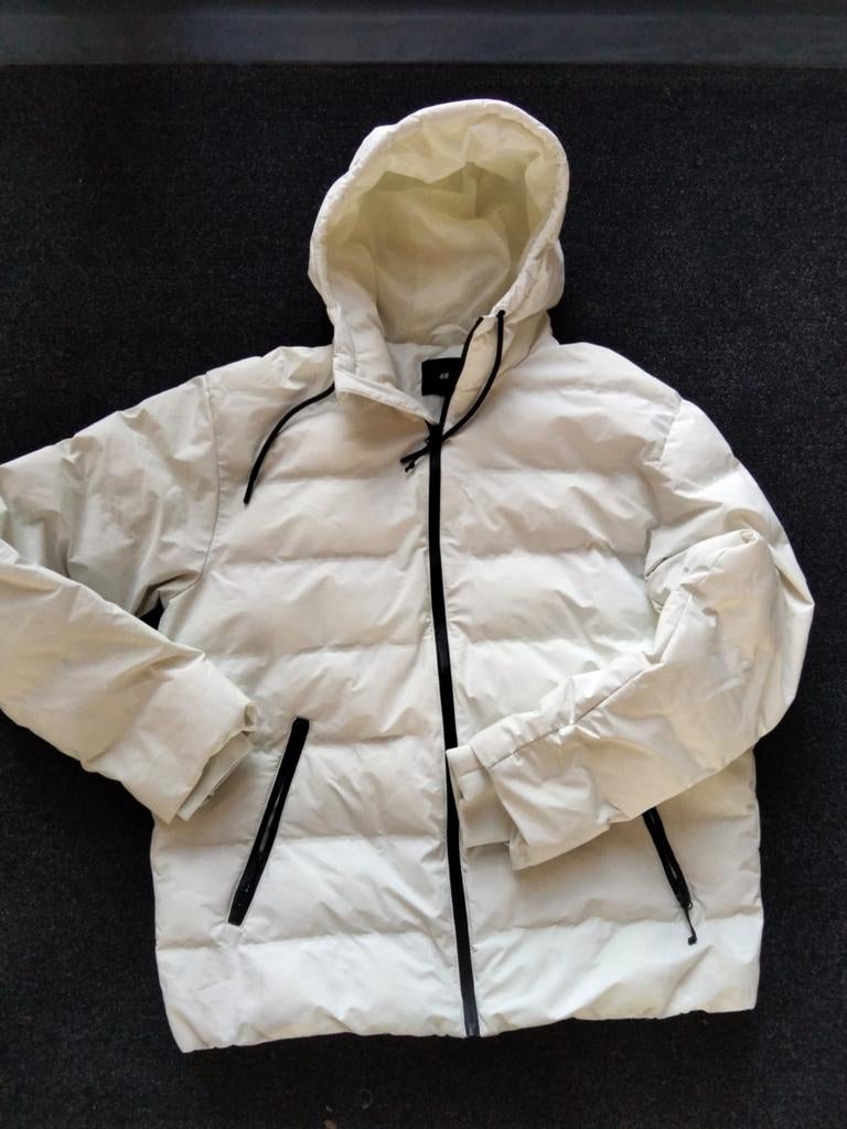 H&M Witte Puffer Jas - Maat L, Ophalen, Maat 52/54 (L), Wit, Zo goed als nieuw