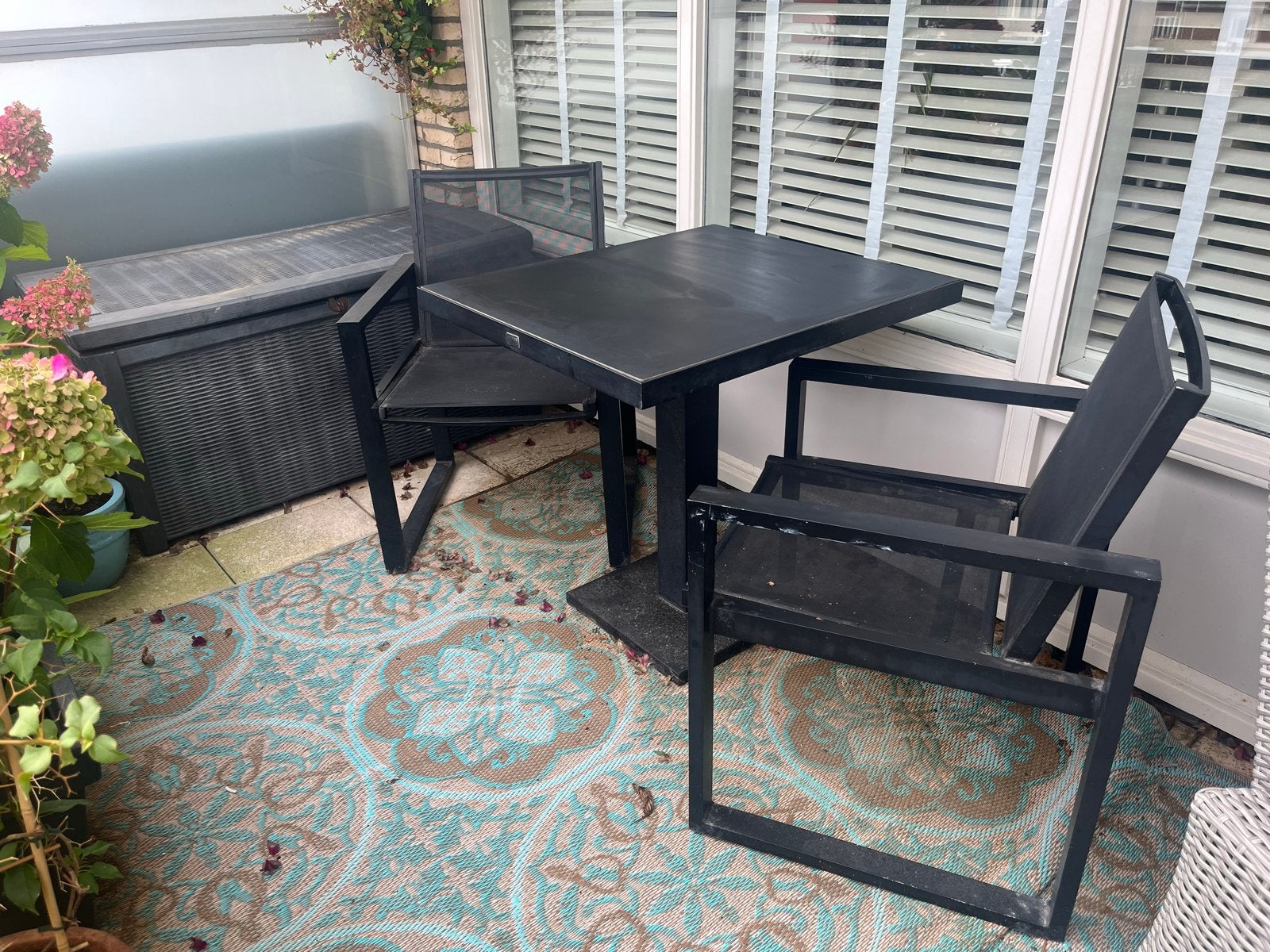 Borek Balcon tuinset met 2 stoelen en tafel, Zo goed als nieuw, Stoel, Tuinset, Ophalen