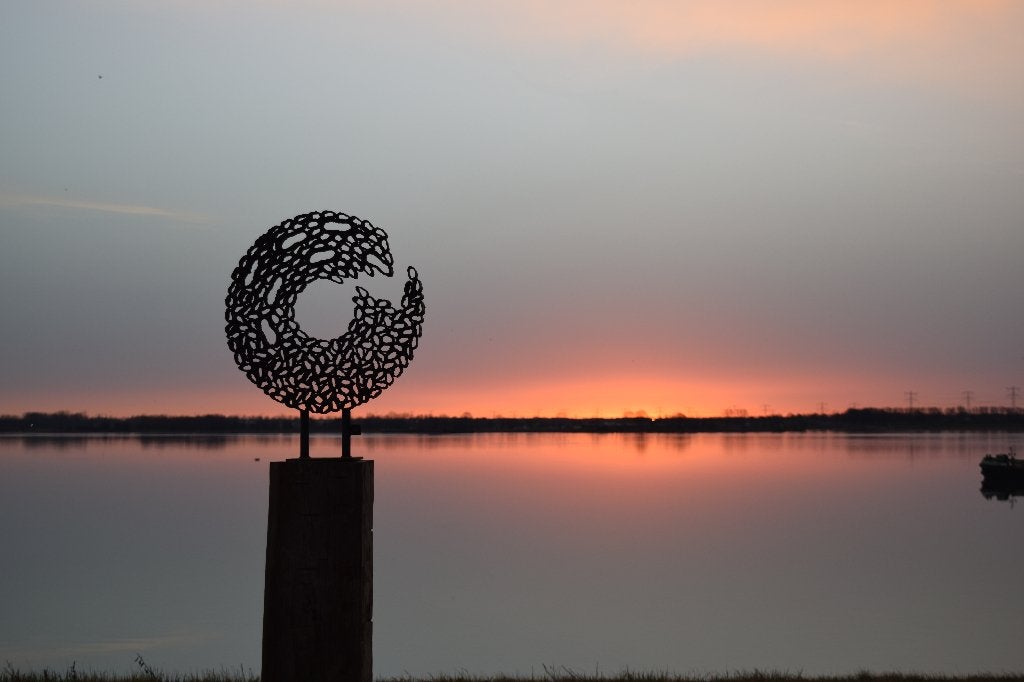 IJzeren roestsculpturen, tuinbeelden, Antiek en Kunst, Kunst | Beelden en Houtsnijwerken, 1 meter - 2 meter, Beeld, Abstract, Bruin