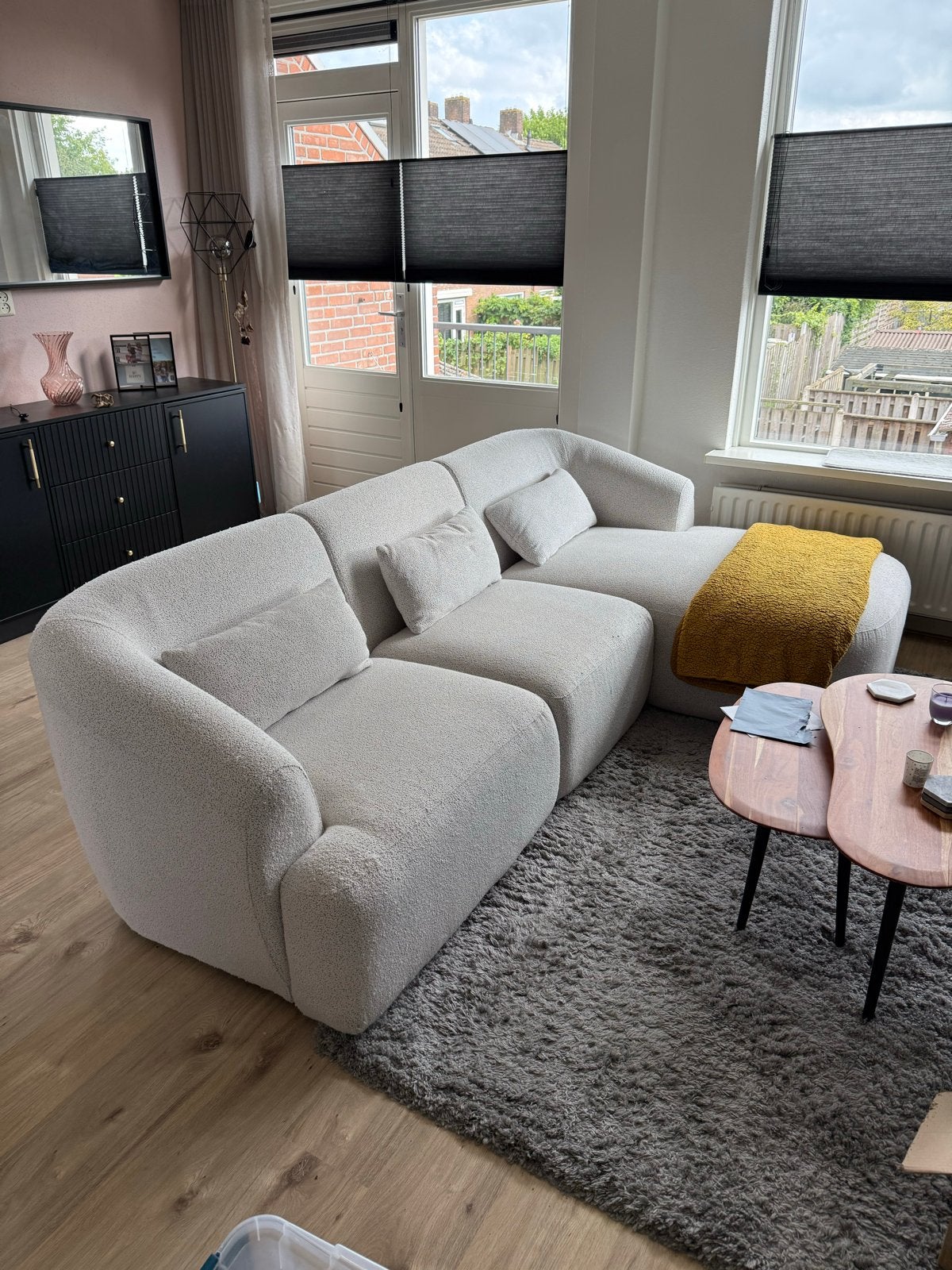 Witte Hoekbank - Comfortabel en Stijlvol, Huis en Inrichting, Banken | Bankstellen, Ophalen, Gebruikt, Hoekbank, 200 tot 250 cm