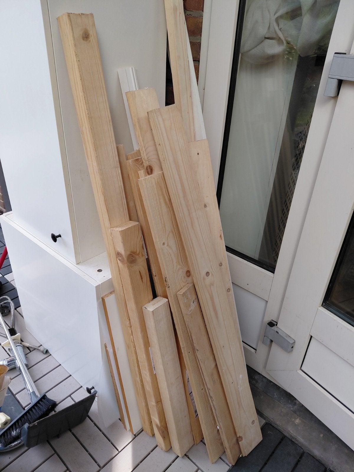 Diverse hout - balken, vloerdelen vuren, Doe-het-zelf en Verbouw, Ophalen, 50 mm of meer, Balk, Minder dan 200 cm