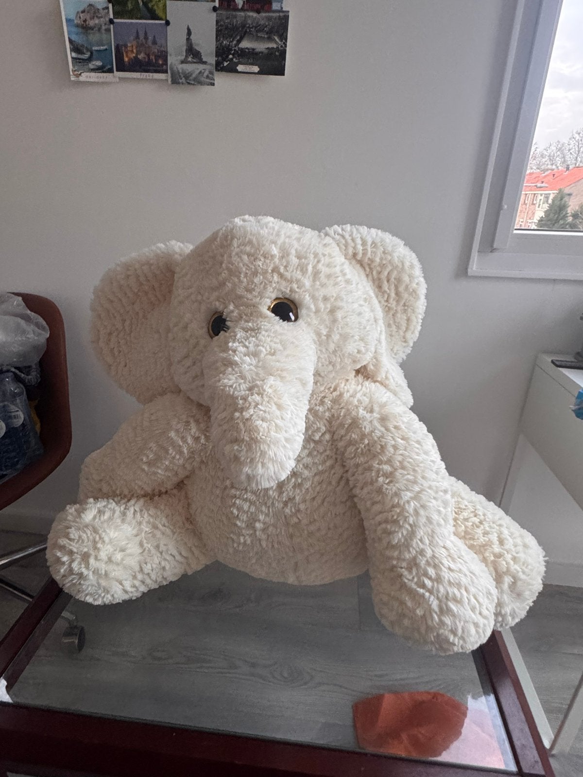 Grote witte pluche olifant knuffel, Ophalen, Overige merken, Overige karakters, Zo goed als nieuw