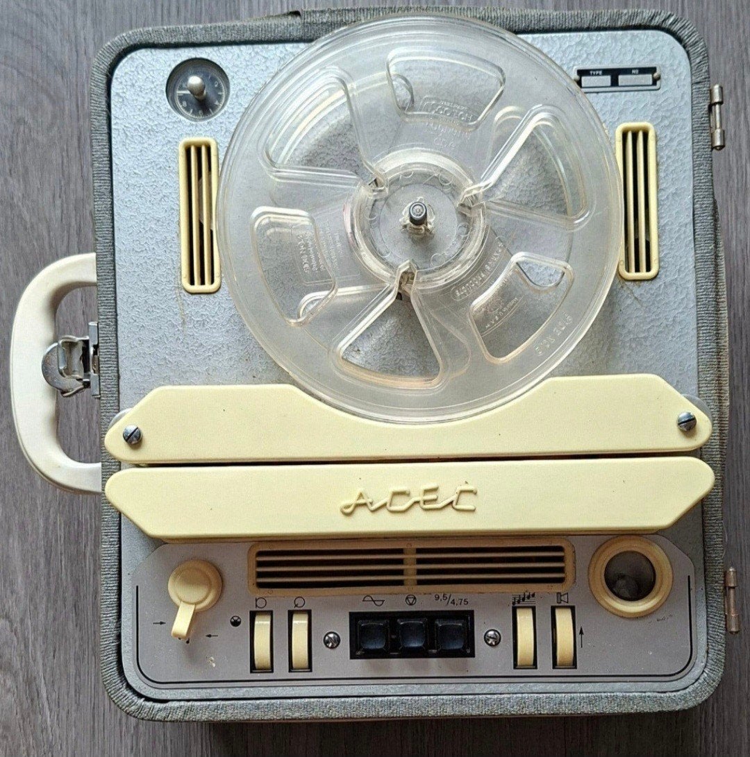 Acec type 1158 bandrecorder - Zeer zeldzaam exemplaar, Audio, Tv en Foto, Bandrecorders, Ophalen of Verzenden, Bandrecorder, Met stofkap