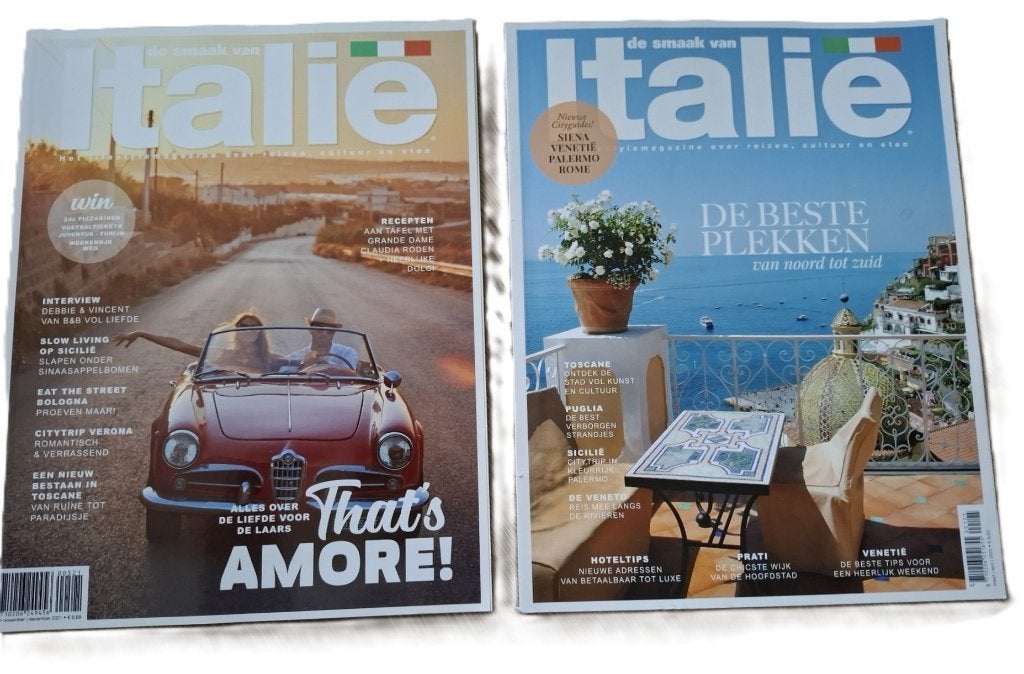 de smaak van Italie - 2 tijdschriften, Boeken, Verzenden, Gelezen, Glossy