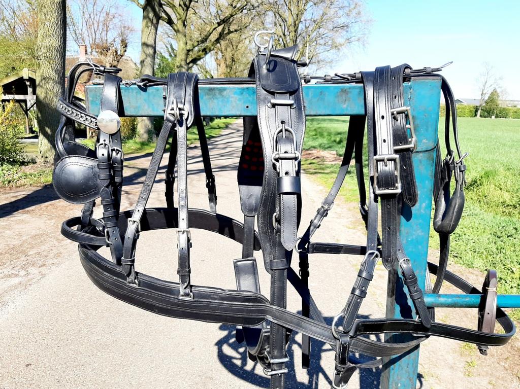 🔴NIEUW ZWART PROF FULL MAAT ENKELSPAN TUIG 360 €  🔴, Dieren en Toebehoren, Paarden en Pony's | Hoofdstellen en Tuigage, Ophalen of Verzenden