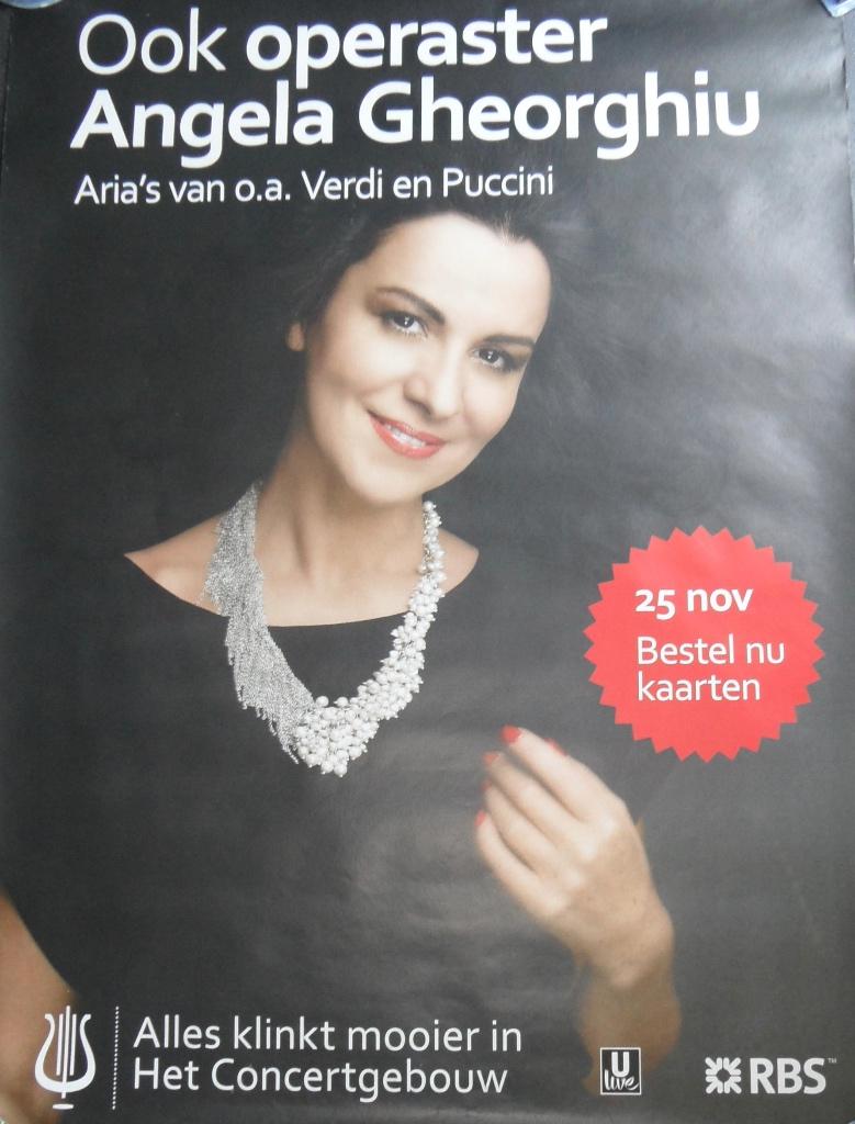 Angela Gheorghiu poster concertgebouw, Ophalen of Verzenden, Nieuw, Poster, Artwork of Schilderij