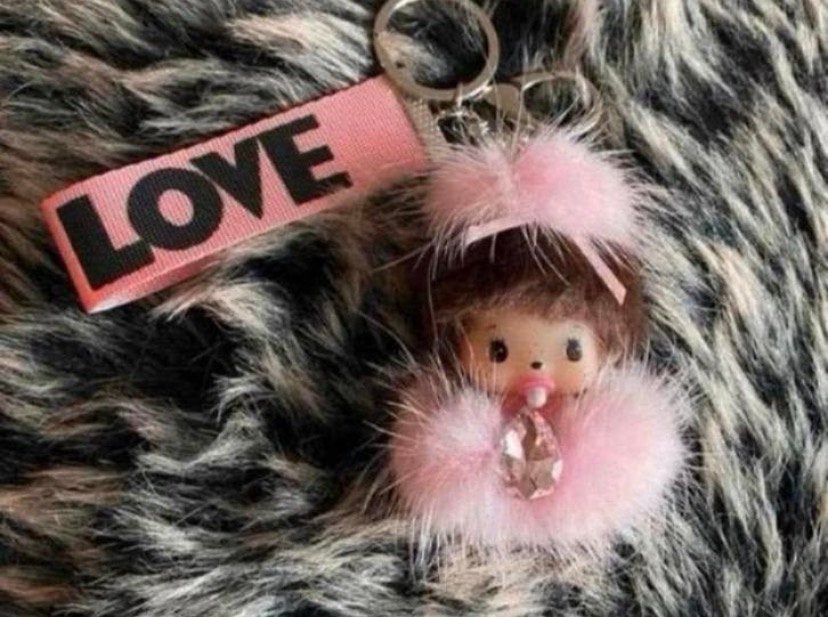 Monchhichi sleutelhanger roze. Nieuw, Verzenden, Nieuw, Knuffel of Figuurtje