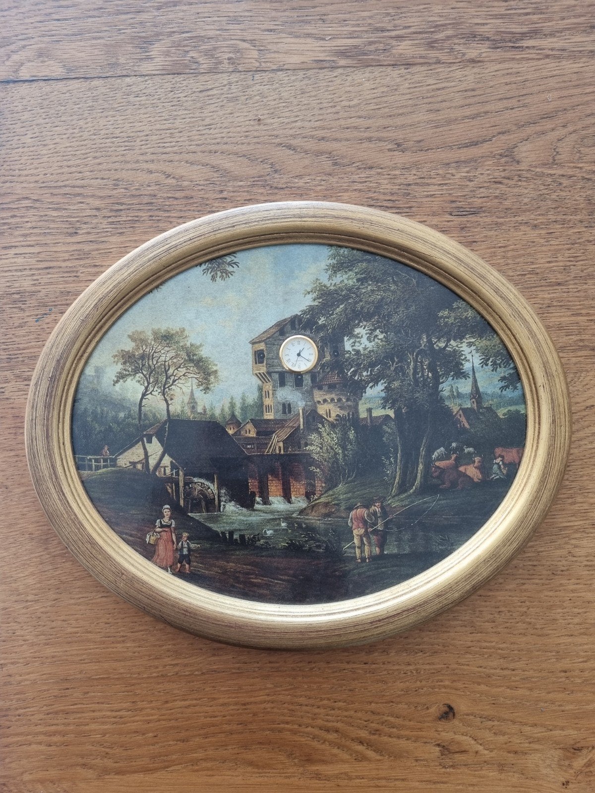 Antieke Bradford Exchange "Am Wehr" Bilderuhr, Ophalen of Verzenden